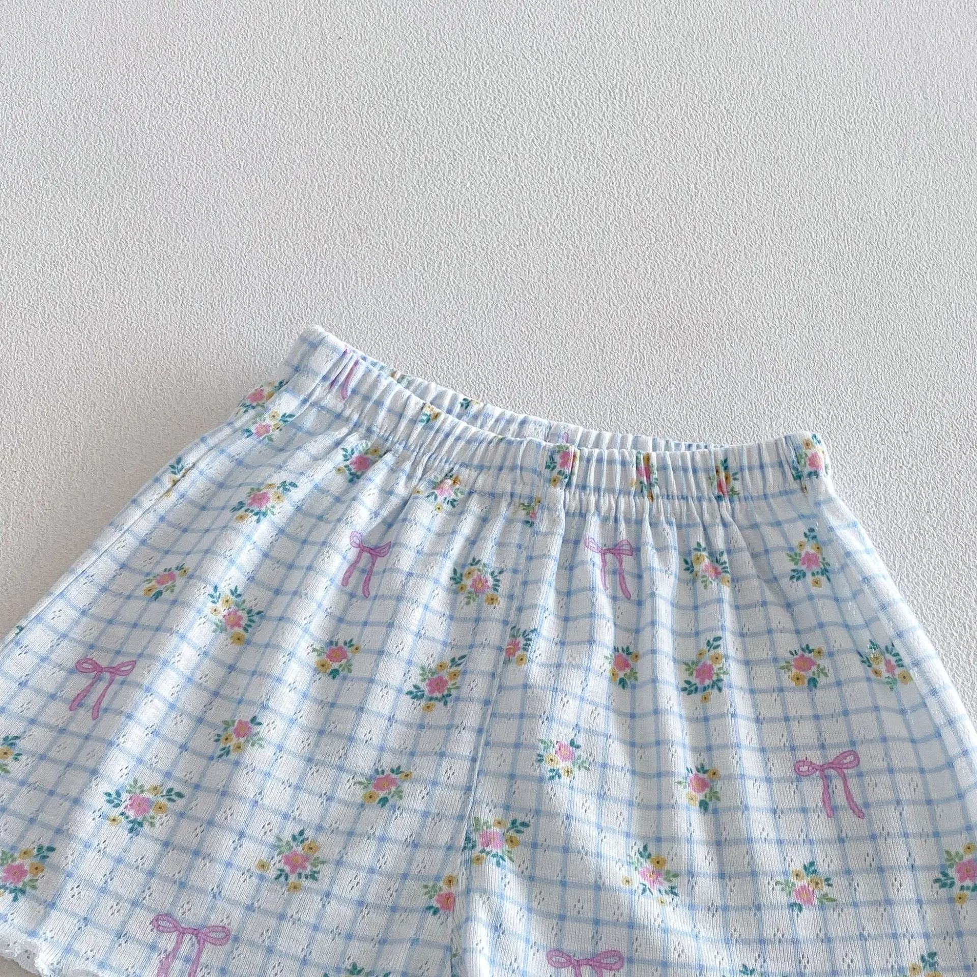 6M-5Y Summer Cute Kids Set Floral Flutter Sleeve Top+Ruffle Hem Shorts 2Pcs Clothing for Girls Breathable Soft Children Suit