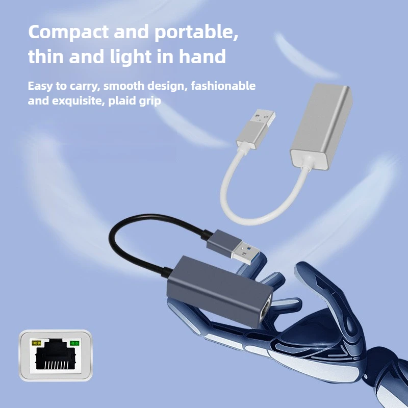 High-Speed USB Ethernet Adapter - Wired LAN Connector with Gigabit Network Support
