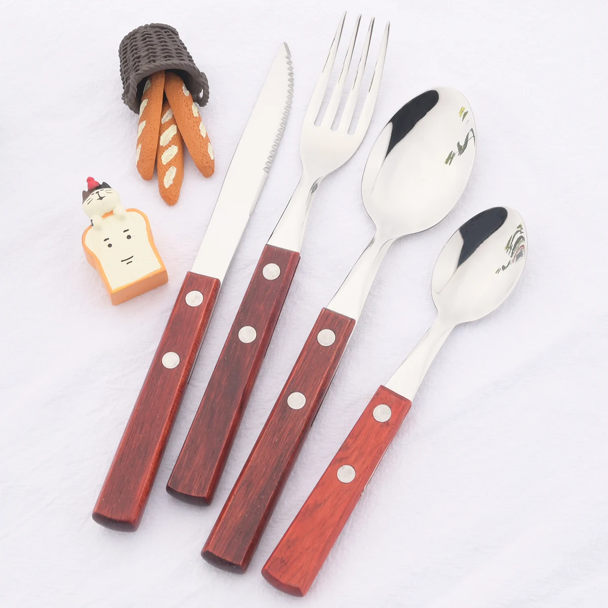 

16/24Pcs Wood Handle Cutlery Set 304 Stainless Steel Dinnerware Set Steak Knife Forks Coffee Spoons Tableware Kitchen Silverware