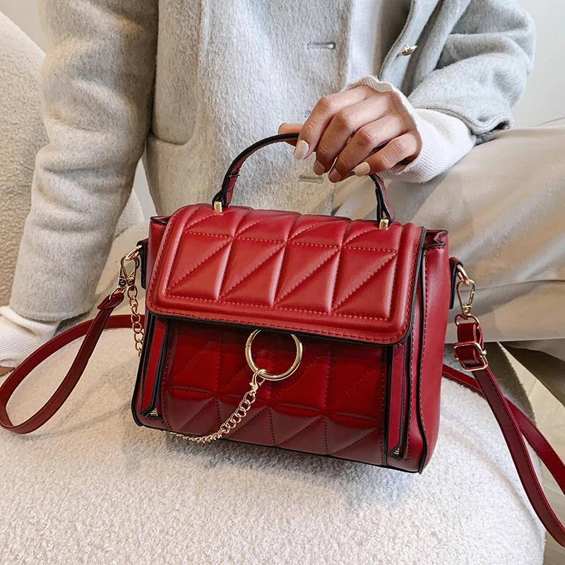 

Свадебный красный кошелек, клатч, женская дизайнерская сумка, трендовая сумка из искусственной кожи с вышивкой, сумка через плечо, классические маленькие квадратные сумки