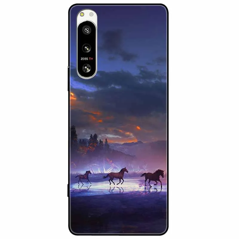 Soft Black Silicone Forest Painted Phone Back Cover TPU Coque