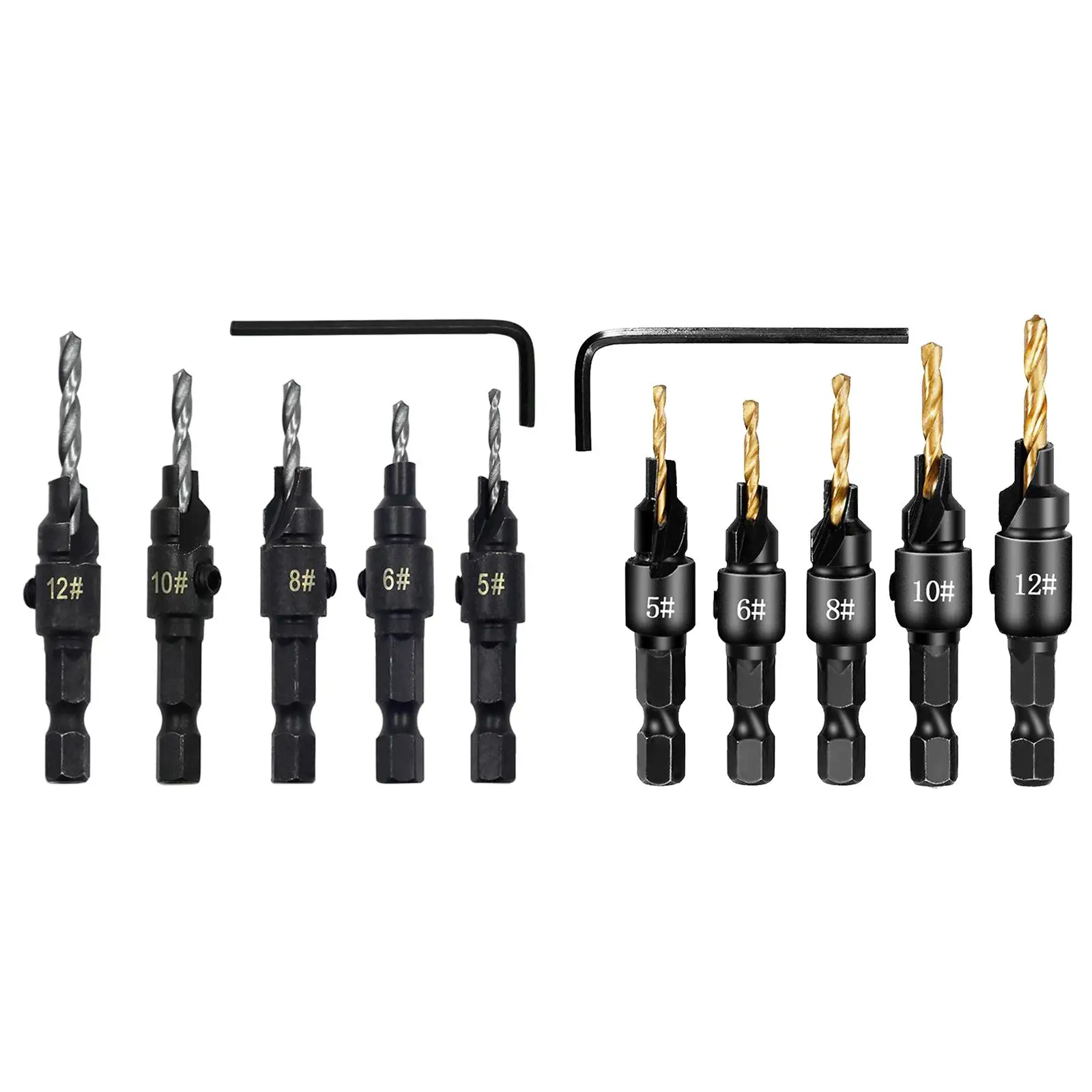 

HSS Steel Countersink Drill Bits 1/4'' Hex Shank for Counter Screw Holes