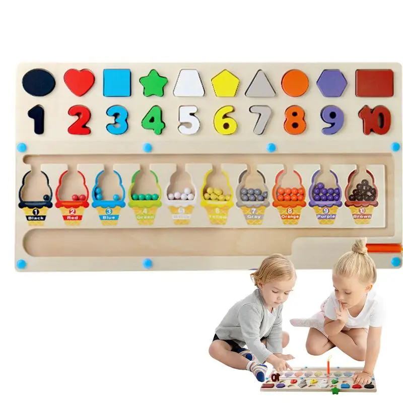 

Magnetic Color And Number Maze Montessori Wooden Maze Board Color Sorting Matching Toys Fine Motor Skills Educational Toys