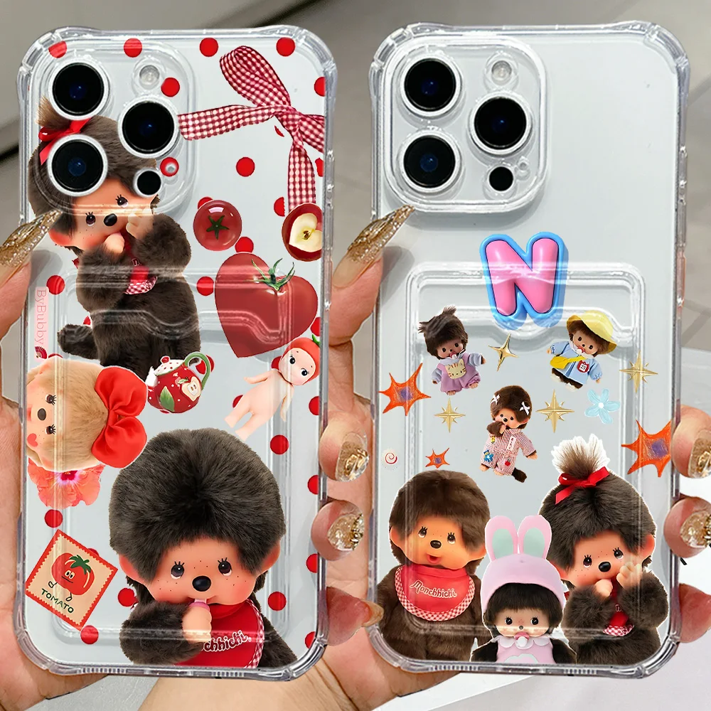 Charming Kawaii Monchhichis Card Holder Phone Case