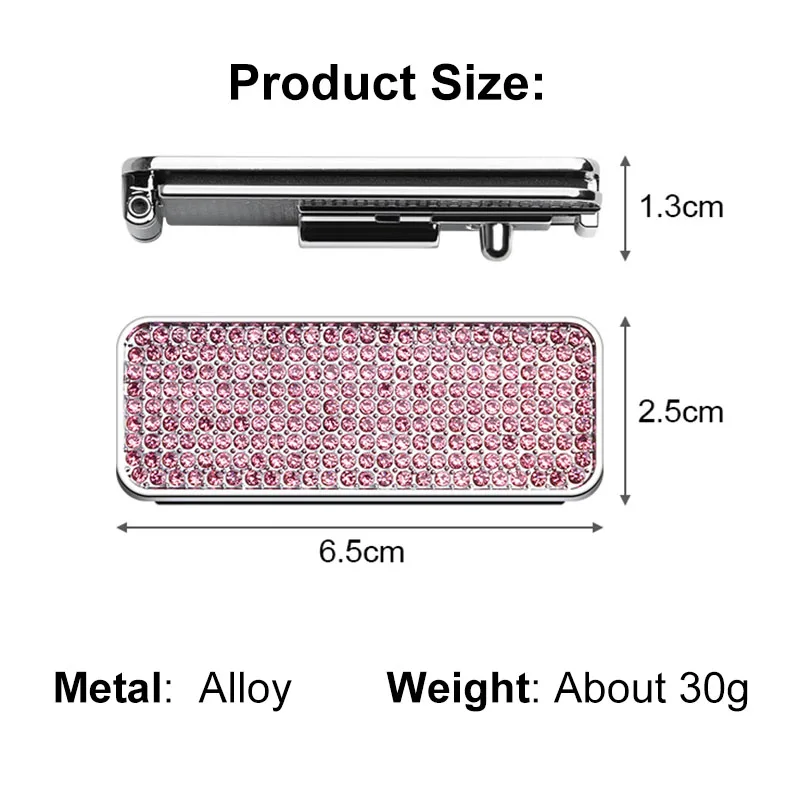 Rhinestone Car Seat Belt Limiter Bling Auto Adjustable Anti Skid Safety Belt Clip Clamp Decoration Accessories for Women