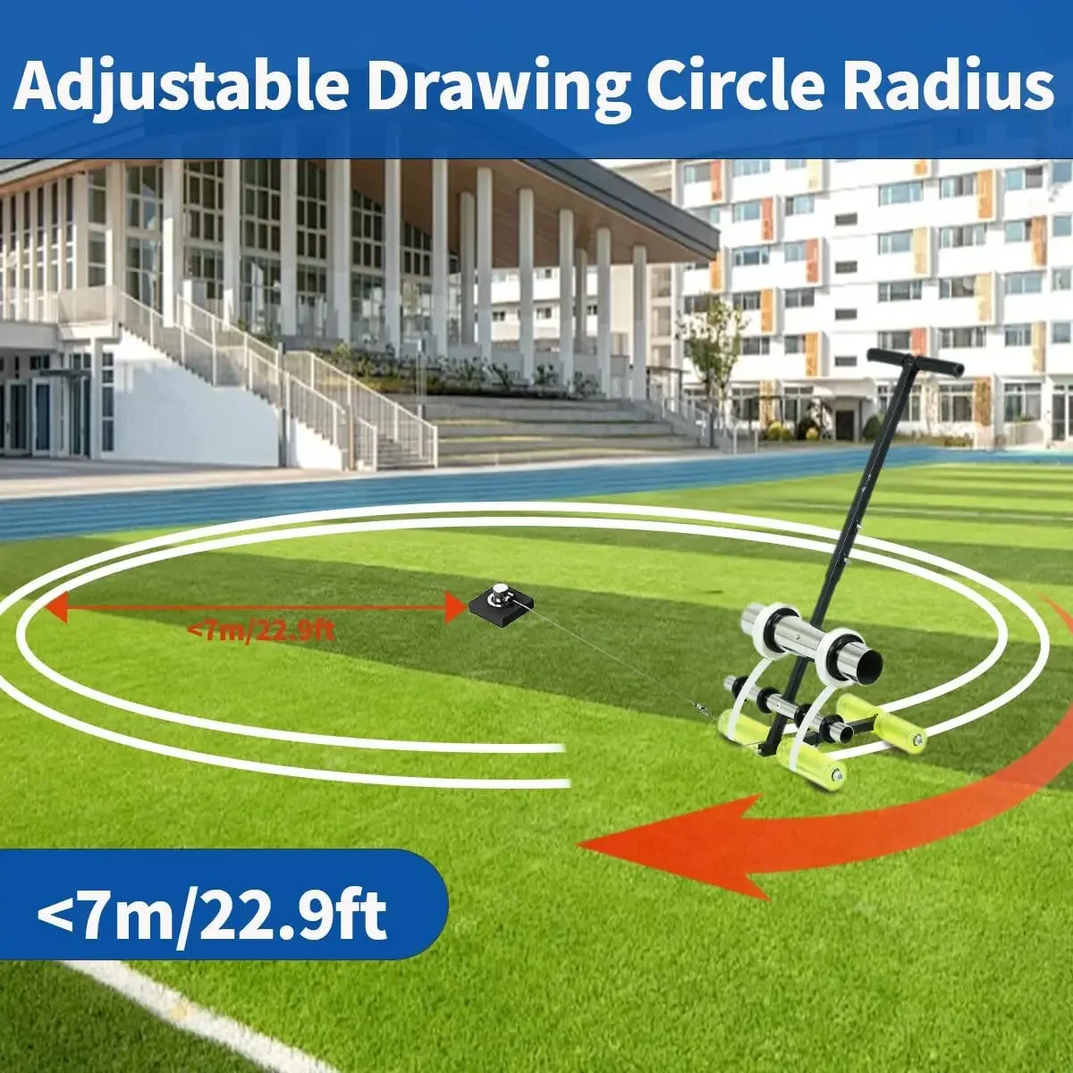Field Line Striping Machines,Basketball Court Marking Kit+Drawing Circle Kit,Upgraded Widened Floor Tape Applicator,Floo