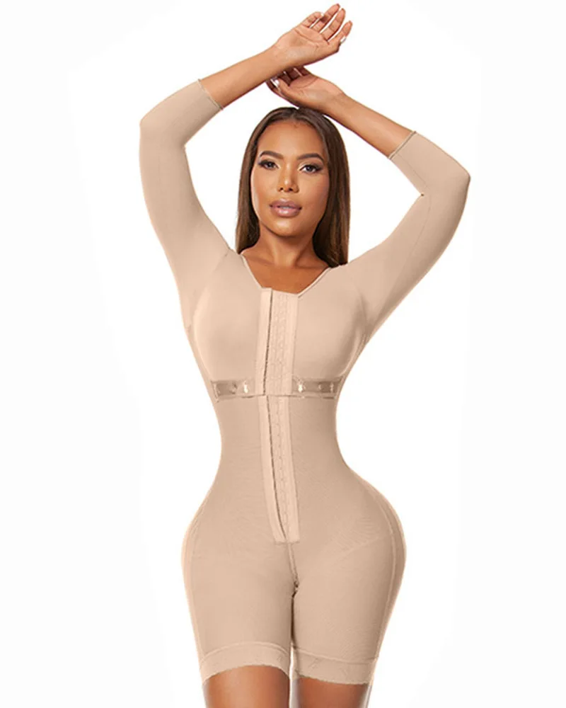 Fajas Full Body Shaping Bodysuits for Long Sleeve Compression Garments after Liposuction Postpartum Shapewear for Women