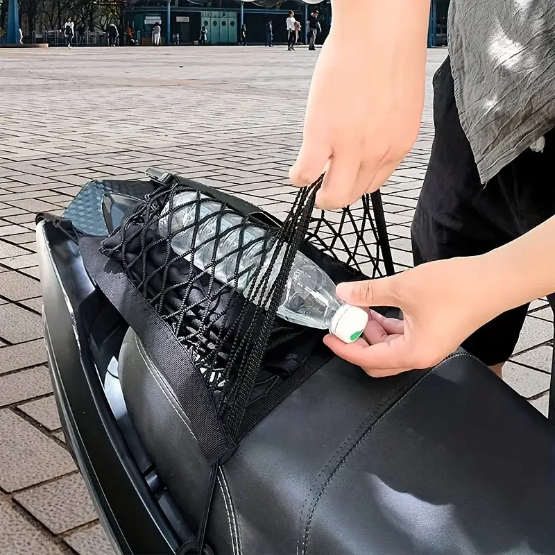 Motorcycle Cargo Net Bike Scooter Mesh Storage Bag Motorcycle Luggage Net Hook Hold Bag Moto Mesh motorcycle cargo net