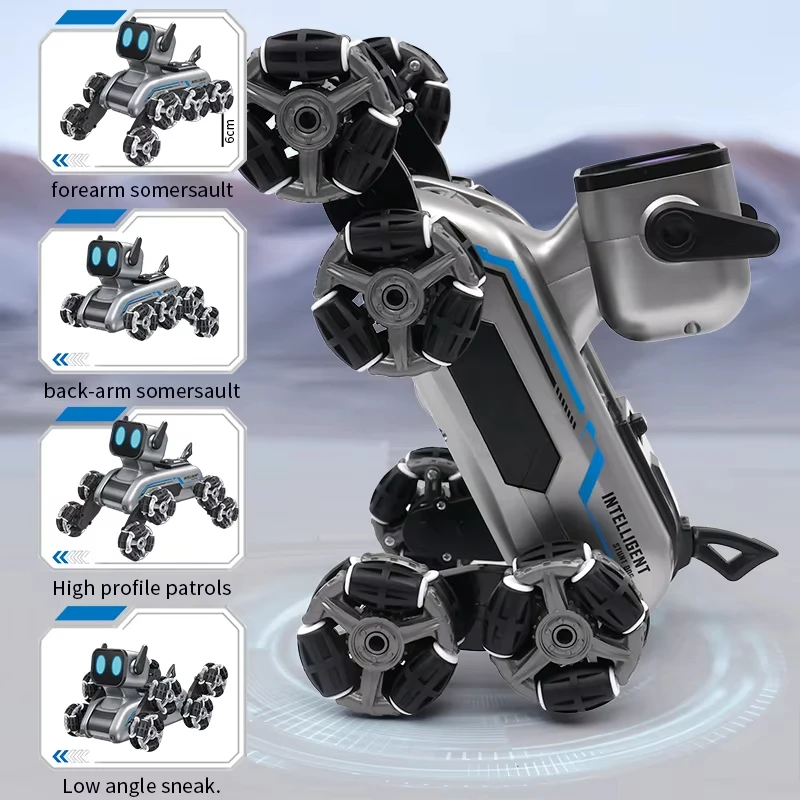 Children's Eight-wheel Stunt Mechanical Robot Dog Remote Control Swinging Arm  8-Wheel Climbing Car Toy Dog Boys Girls Gift 2
