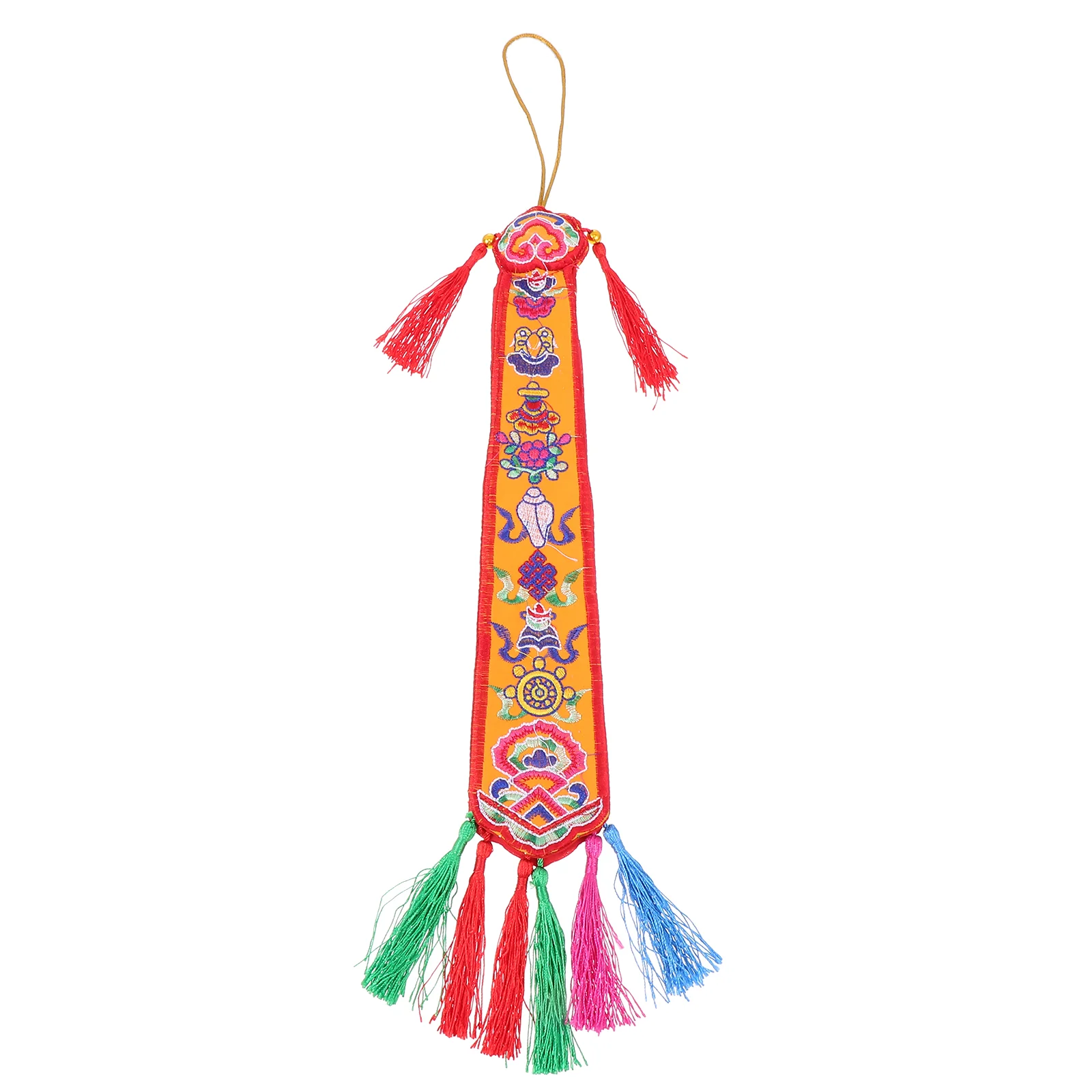 

1pc Flag Nepalese Hand- Embroidered Decorative Crafts Auspicious Banners Tibetan Auspicious Tambourine Banners