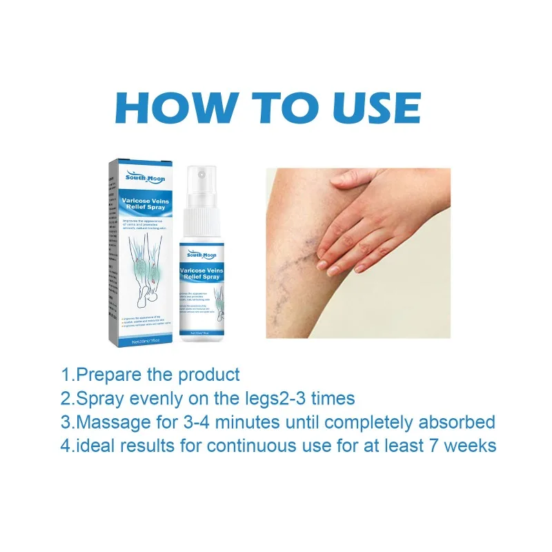Spray for Varicose Veins Effective Varicose Vein Relief Cream Relieve Leg Vasculitis Phlebitis Spider Pain Swelling Treatment