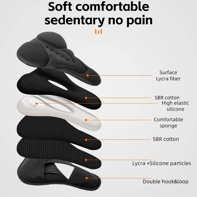 WEST BIKING Bike Saddle Cover Shockproof Soft High Elastic Breathable Bicycle Cushion Cover With Rain Cover Bicycle Accessories