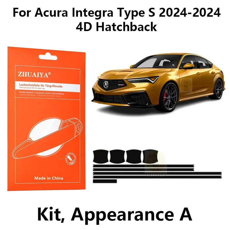 

ZHUAIYA Door Edge Guards Door Handle Cup Paint Protection Film TPU PPF For Acura Integra Type S 2024-2024 4D Hatchback