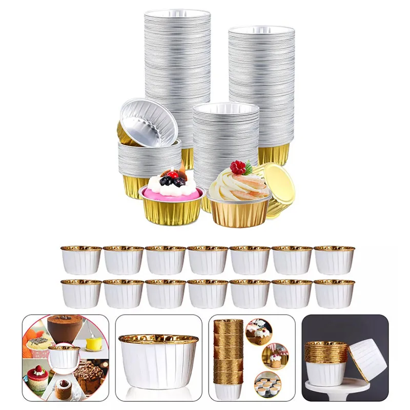 Disposable Aluminum Foil Tart Pans with Lids, Mini Pie Cupcake Baking Molds, Oven &... - SKU AFTP1535 - UGI Packaging