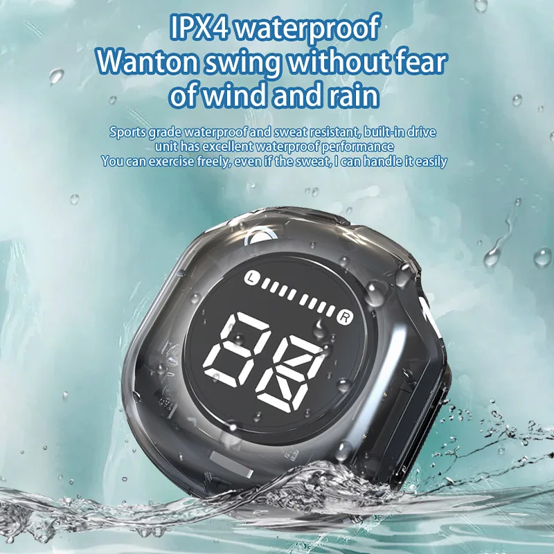 Wireless Bluetooth Earphones with LED Display for Outdoor Sports Work with Android and Apple Devices HiFi Stereo Headset Earbuds