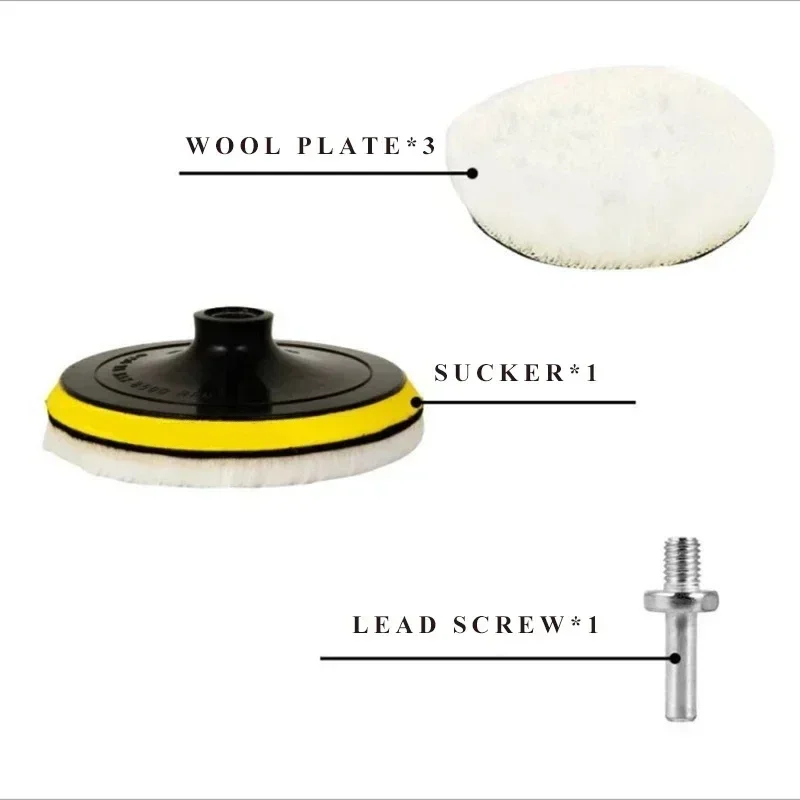 3Inch Polishing Kit Polishing Pad Car Waxing Sponge Disk Wool Wheel for Auto Body Beauty Polisher Washing Car Gadget Universal car polishing pad car polisher car polish pad car polishing sponge wool polishing pad polishing sponge set polishing wheel disc polishing wheel kit car glass polishing kit