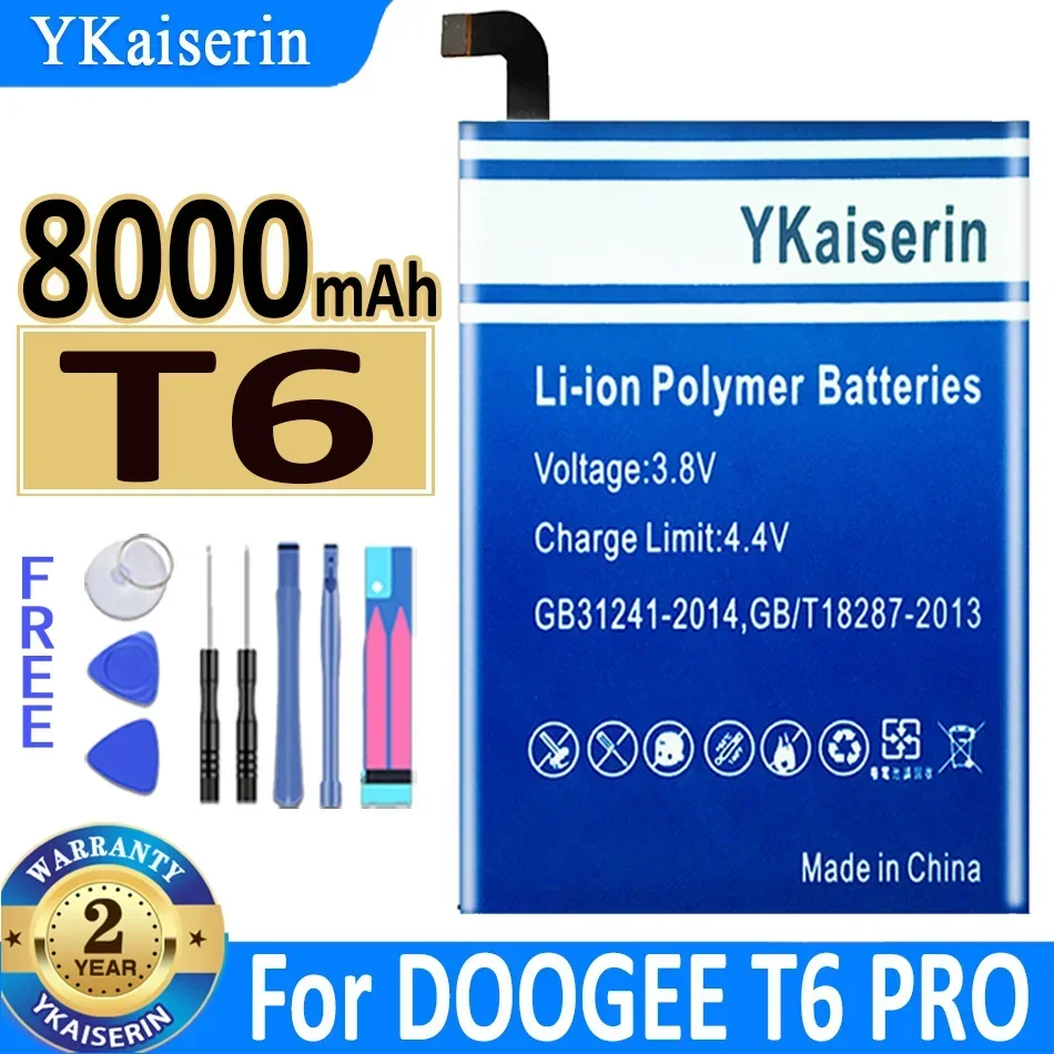 

Аккумулятор ykaisсеребрин на 7900 мАч для DOOGEE T6 ProT6Pro/Homtom HT6 Bateria