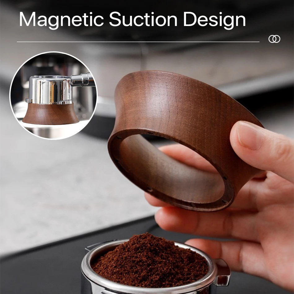 51/58mm Coffee Dosing Cup Walnut wood Espresso Dosing Funnel Brewing Bowl Portafilter Ring Coffee Accessories coffee dosing cup,espresso tools,coffee tools