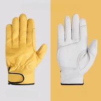 Work Gloves Sheepskin Leather Workers Work Welding Safety Protection Garden Sports Motorcycle Driver Wear-resistant Bike Gloves 1