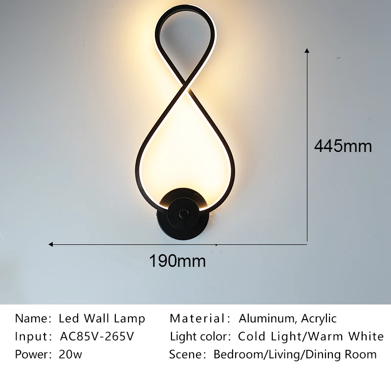 bathroom sconce lights Led Wall Lamp Modern Nordic Sconce Wall Lights Fixture Bedroom Bedside Aisle Living Room Home Decor Bedside Lamp Indoor Lighting wall light with switch Wall Lamps