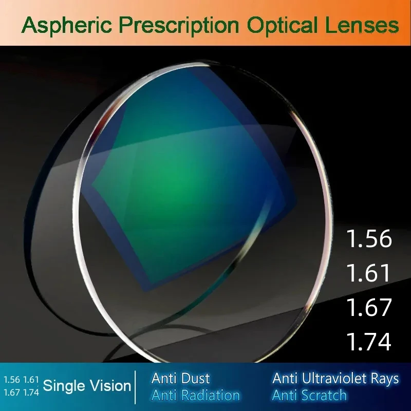 

1.56/1.61/1.67/1.74 Index Prescription Lenses CR-39 Resin Aspheric Eyeglasses Lenses Myopia/Hyperopia/Presbyopia Eyewear Lens