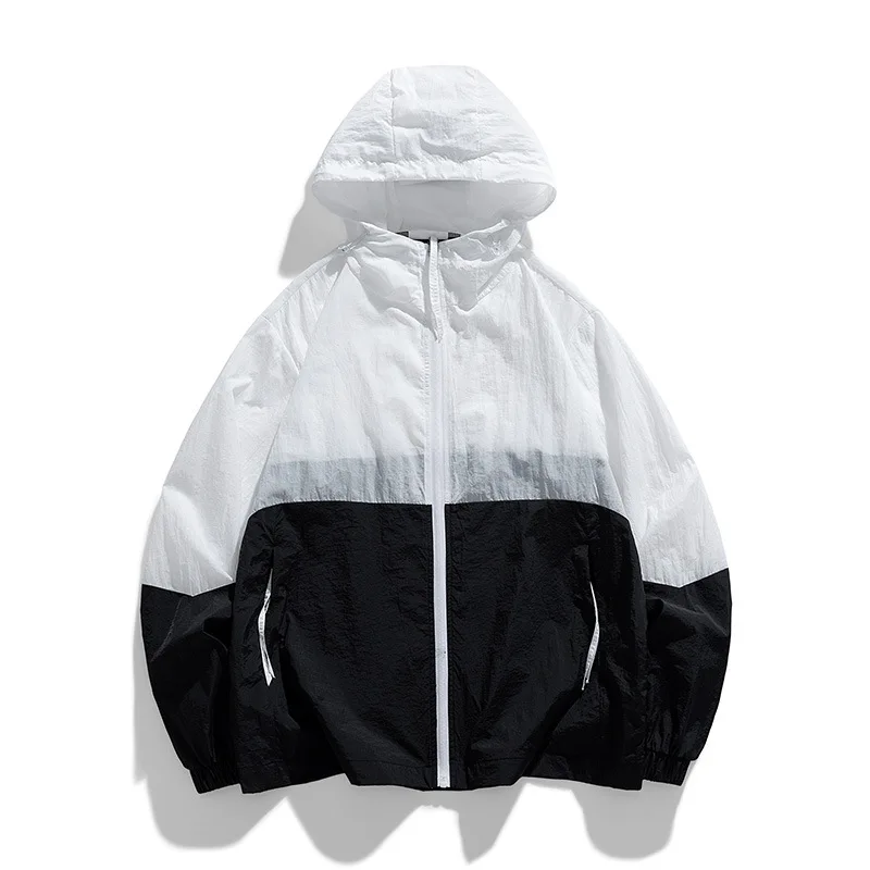 2024 Summer Patchwork Sunscreen Suit for Men's Summer Ice Thin Cool Jacket Casual Couple Outfit Jacket