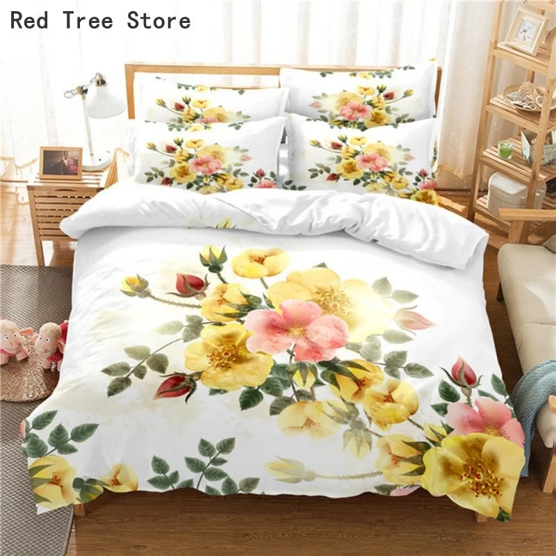 

Blooming Flowers Fantasy Bedding Set Rose Floral Duvet Cover Comforter Bed Linens Twin Queen King Single Size Drop Shipping Gift