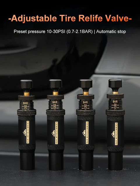 Exogio Reifendruck Ablassventil Set - Automatische Deflatoren Für Geländefahrten (10-30 PSI)