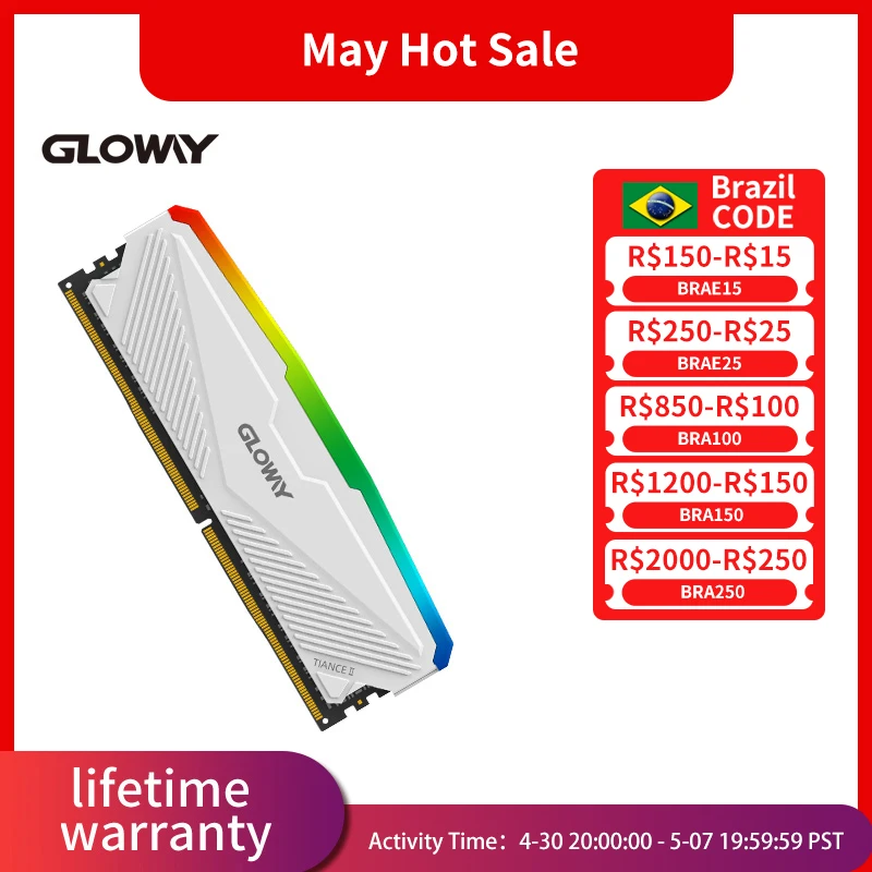 Memória Ram Dual Channel Gloway-rgb Jogos de Secretária Alto Desempenho Ddr4 3200mhz 3600mhz 16gb 8gb x Udimm - Imagem 4