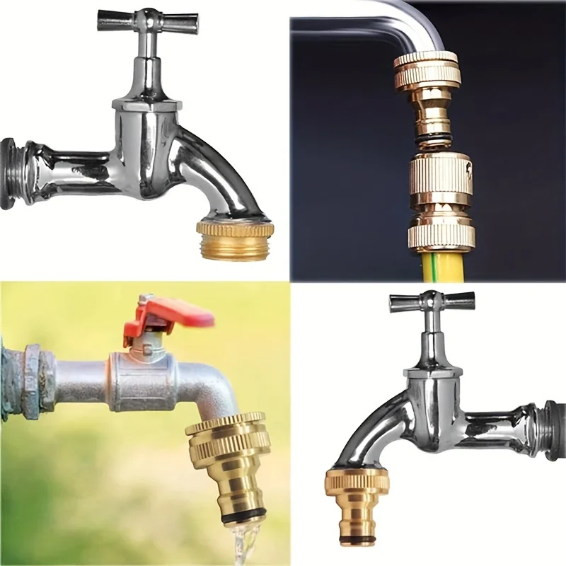 6/12-teiliges EU-Standard Aluminium-Schlauchverbinder-Set - 1/2'' & 3/4'' Wasserhahnanschluss + 1/2'' (13-16mm) Schnellkupplung für Gartenrohre – Detail 10