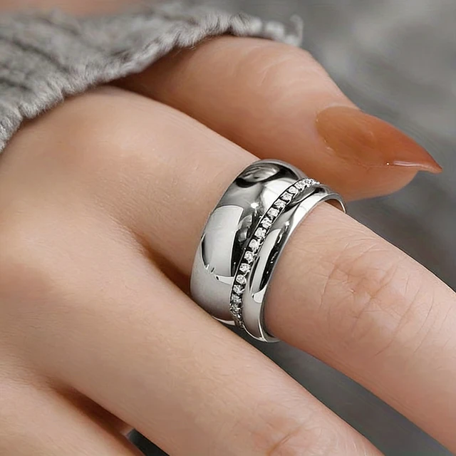 Huitan – bagues de promesse couleur argent pour femmes, accessoires de mariage, bijoux minimalistes à la mode pour femmes, bijoux de fête quotidiens, livraison directe