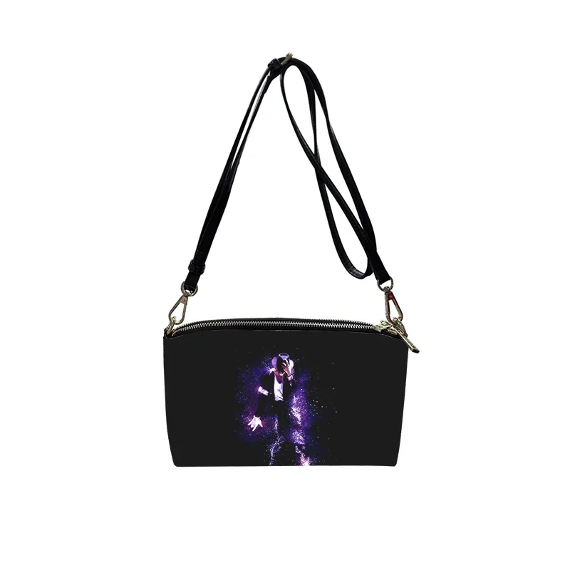 Michael Jackson PU bolsa tiracolo feminina, bolsa de ombro minimalista, bolsa quadrada pequena, nova moda, 2023