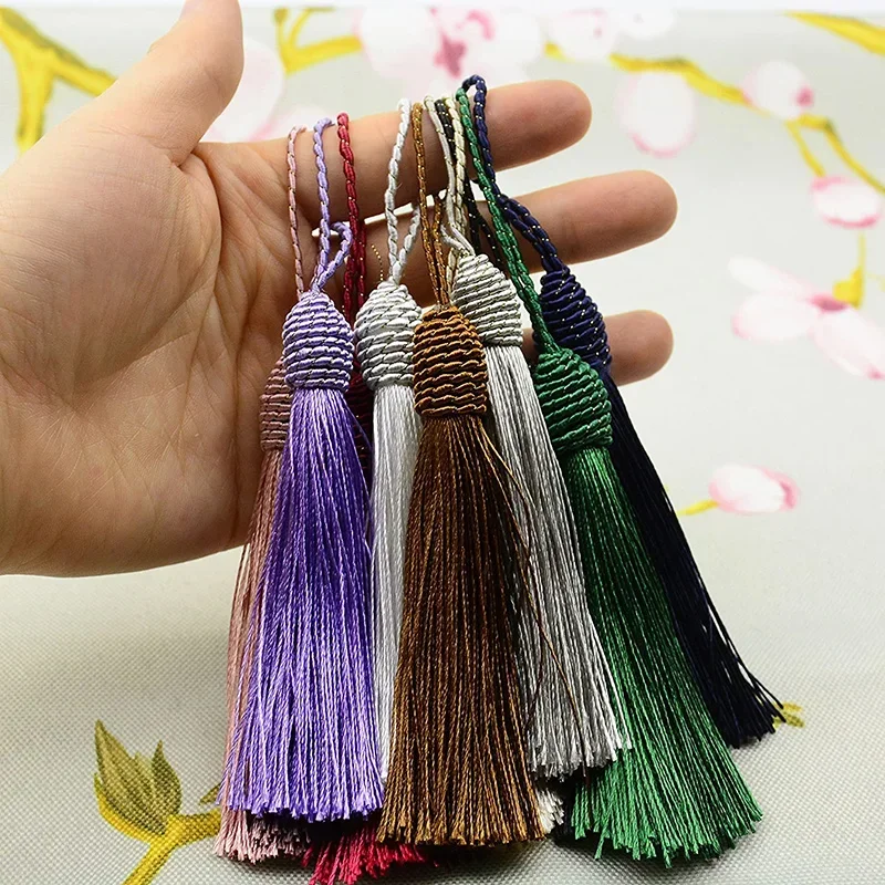 3/6/12Pcs Tassels 부드러운 치실 Tassels 코드 루프와 15.5cm/6 인치 북마크 술 중국어 매듭 Tassels DIY 공예 보석 만들기