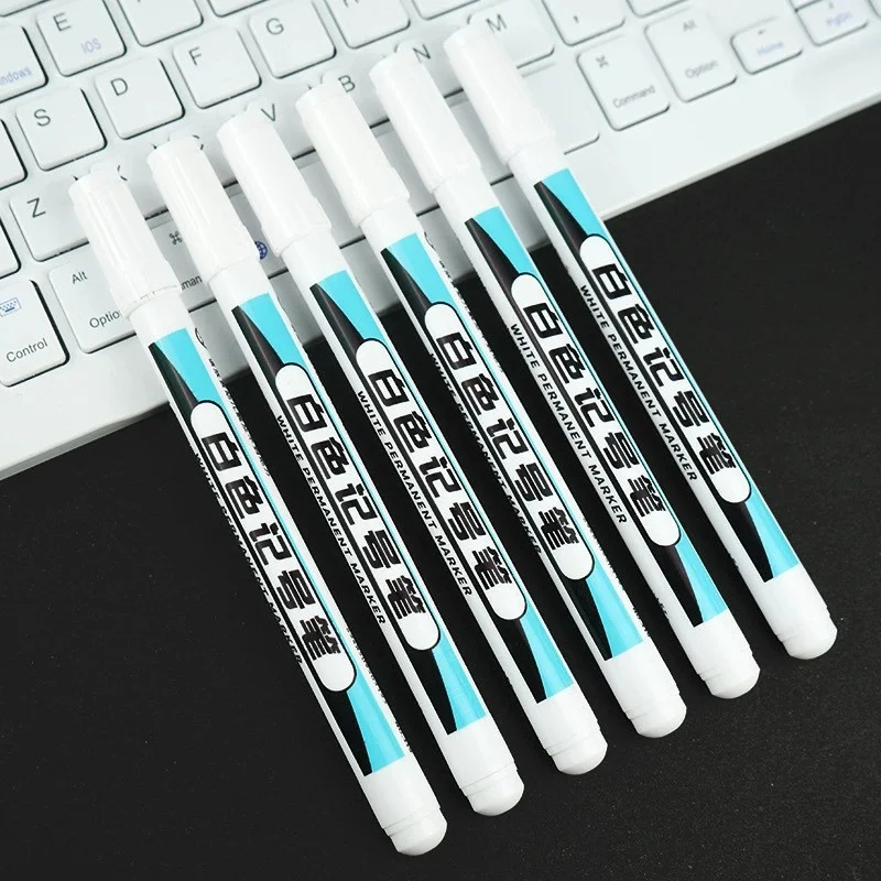 White Marker Pen, Graffiti Pens, Waterproof, Permanent Tire Painting,  Notebook Tyre Tread, Oily Environmental Pen, 12Pcs Box