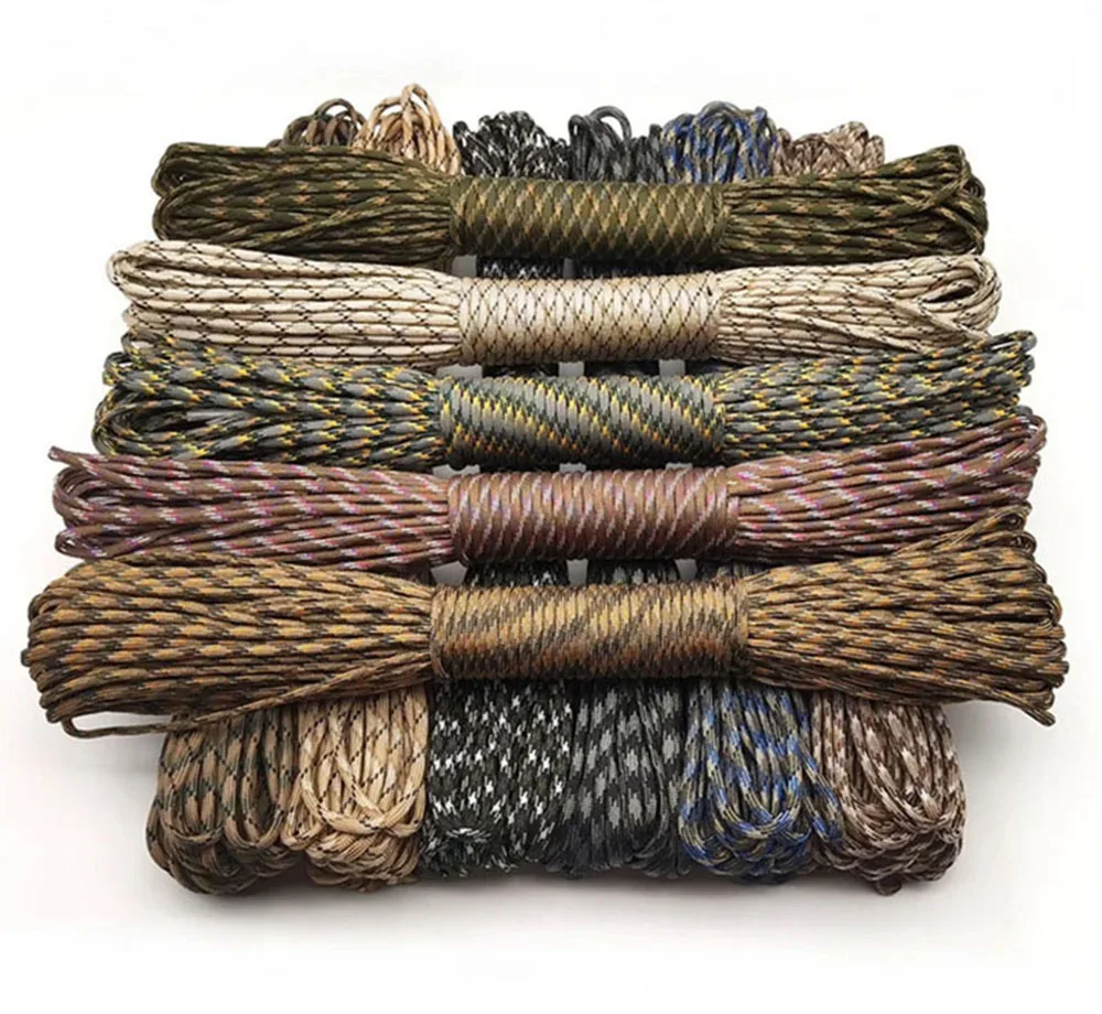 100FT 27 Colors 550 Paracord Parachute Cord Lanyard Mil Spec Type III 7 Strand Core For Survival kit Buckle Bracelet 1pcs nylon cord nylon rope