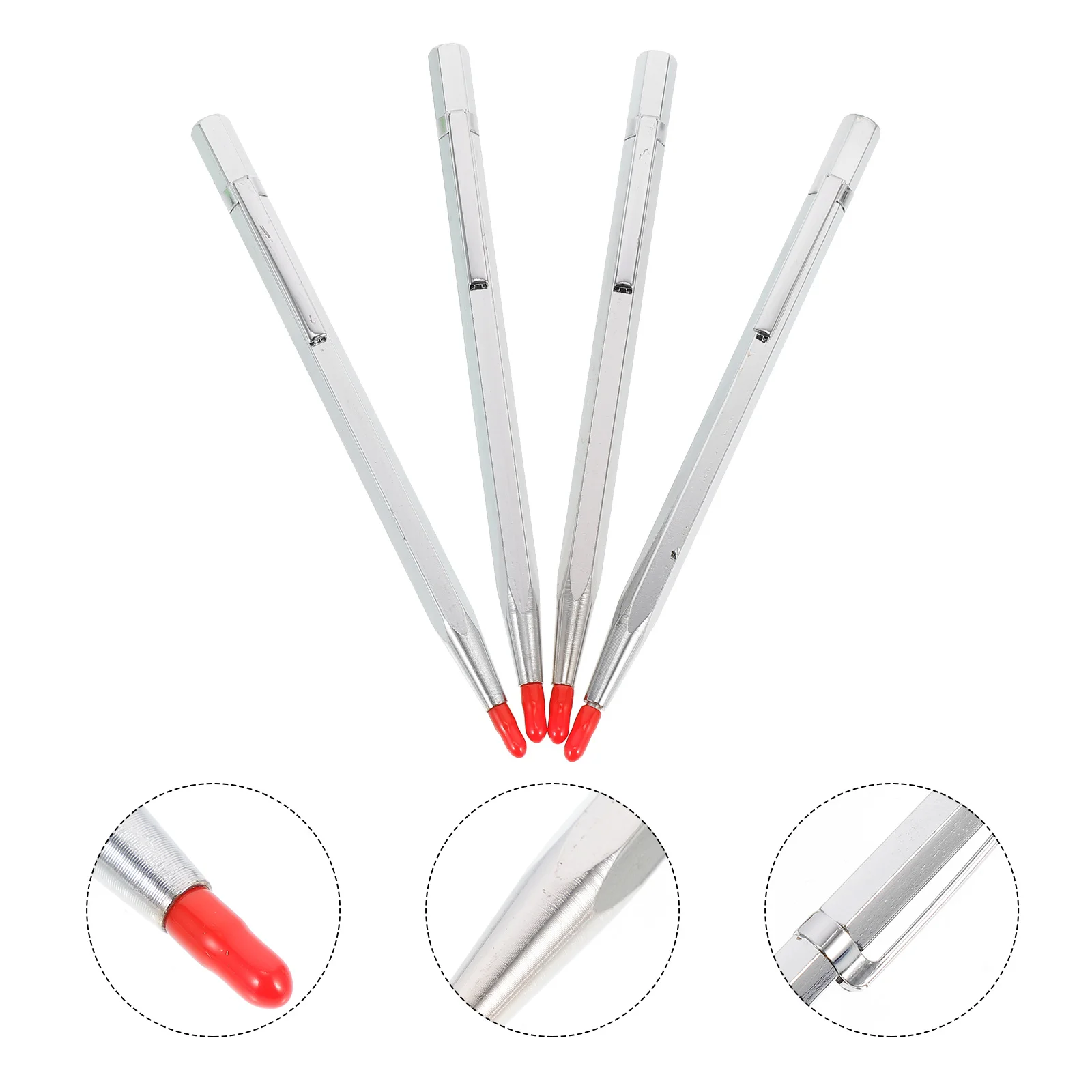 

4 Tungsten Carbide Scribe Etching Pen with Clip Carbide Scriber Carbide Tip Scriber Engraving Scriber for Metal Ceramic Stone