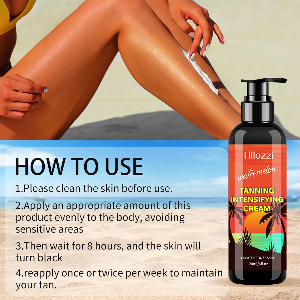 Watermelon Tanning Cream Pressed Bottle Self-tanning Waterproof Long-lasting Beach Sunbathing Create Bronze Skin 4fl.oz