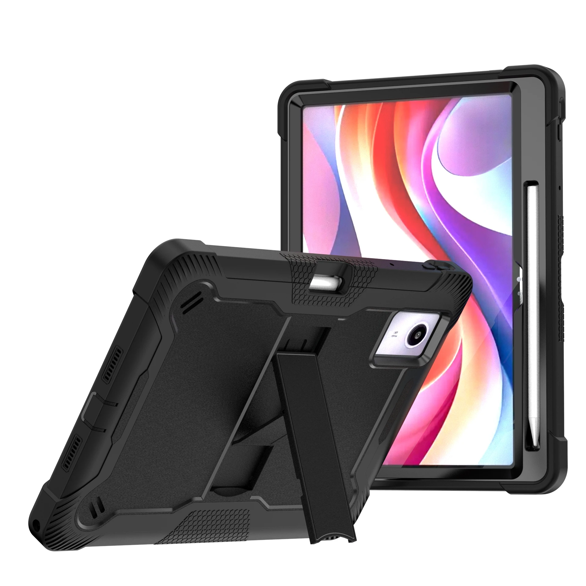 Shockproof Silicone Tablet Cover with Built-in Kickstand & Pen Holder - 11 Inch