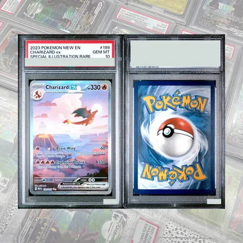DIY Proxy PTCG Graded Collection Card SV4a JP Mew Ex Charizard Ex Special Art Rare GEM MT 10 Card Holographic Labels Child Gift - Image 12