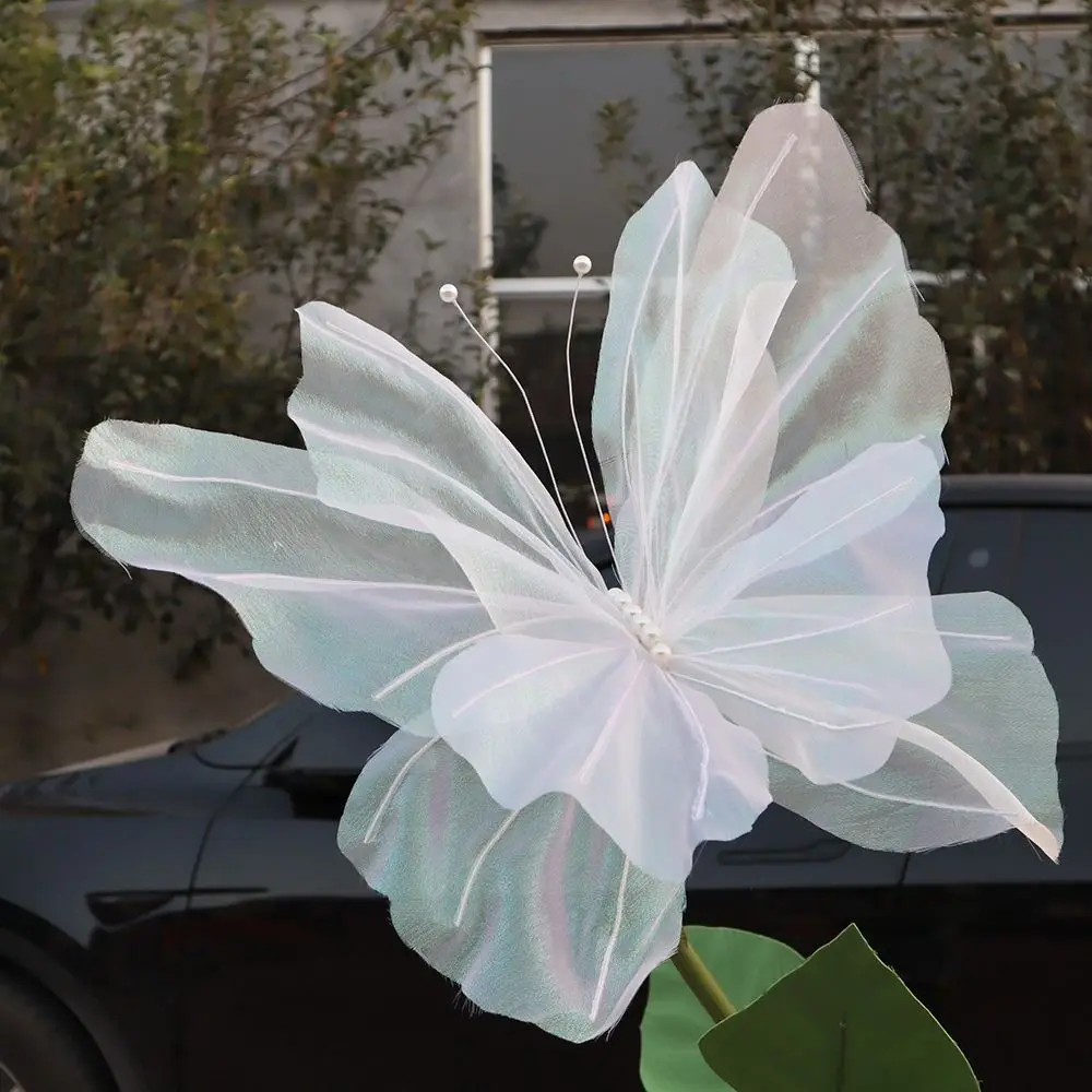 인공 나비 실크 원사 거대한 거즈 가짜 나비, 휴일 장식 디스플레이, 웨딩 파티, 50cm
