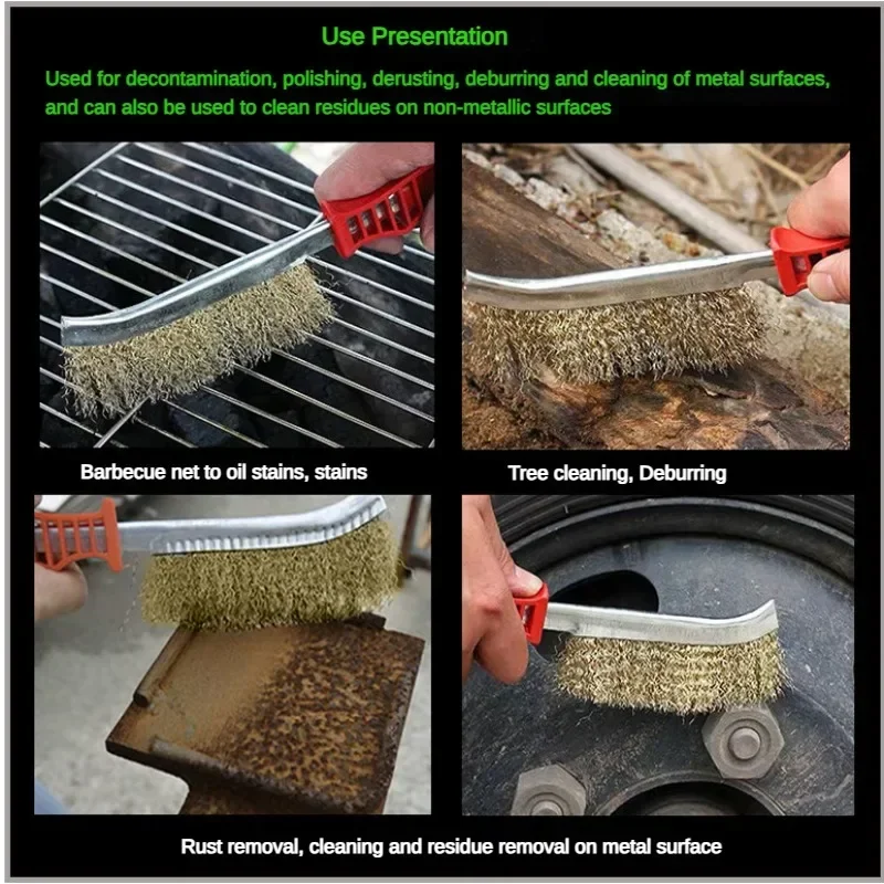 9" copper platingOutdoor Stainless Steel BBQ Brush With Wire Bristles, Suitable For Cleaning BBQ Grill /Picnic,Camping