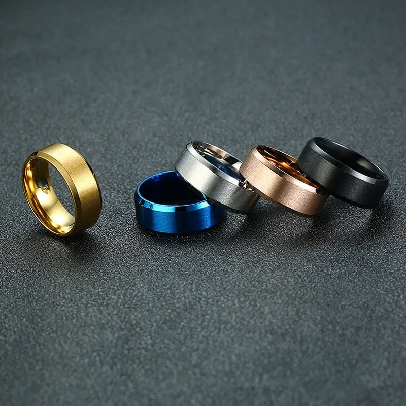 Men Casual Titanium Steel Rings Size 5-14 Women Children Simple Rings 5 Colors 1 Piece wedding rings finger rings womens ring jewelry rings ring jewelry signet ring couple rings cubic zircon ring cross rings round rings