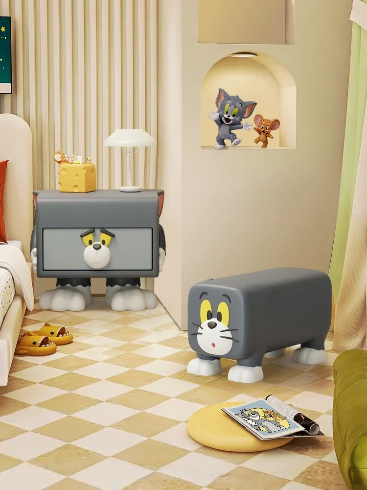 Cartoon Tom Cat Creative Drawer Children's Bedside Table Bedside Storage Cabinet Narrow Bar Stool at Home Entrance