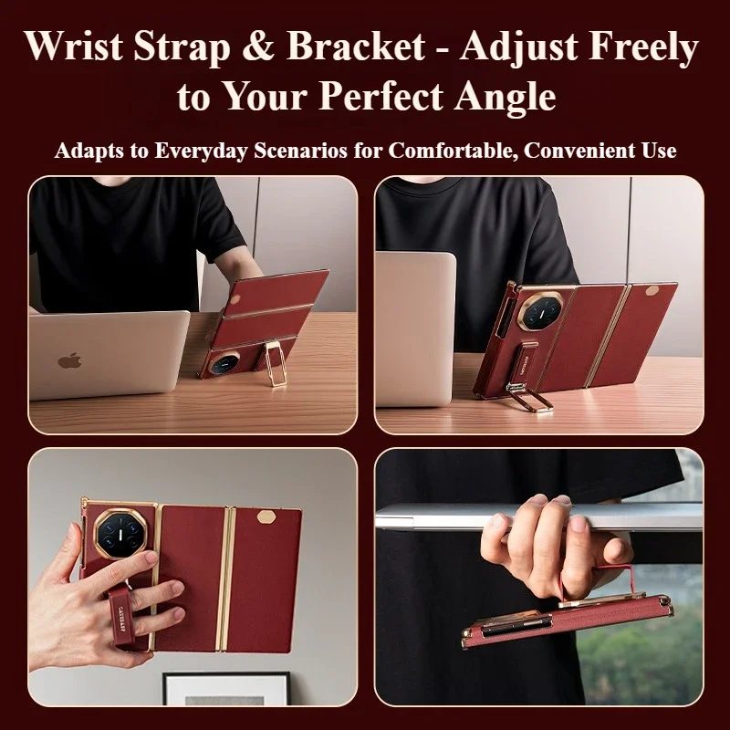 Eary for Huawei Mate XT Ultimate Phone Case Leather with 360°Magnetic Rotatable Stand Magsafe Shockproof Protective Cover Shell