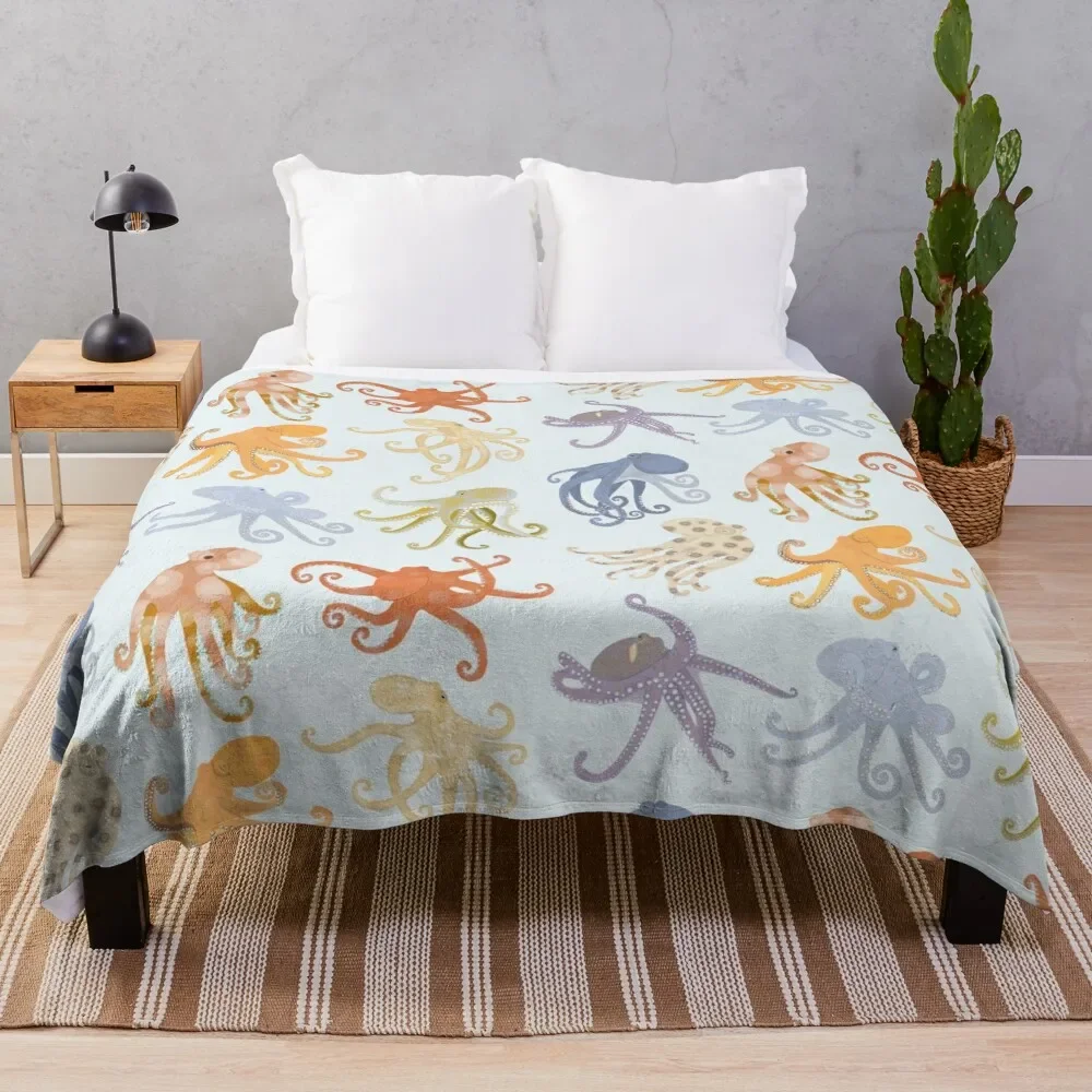 

Octopuses Throw Blanket Flannels wednesday Flannel Fabric Blankets