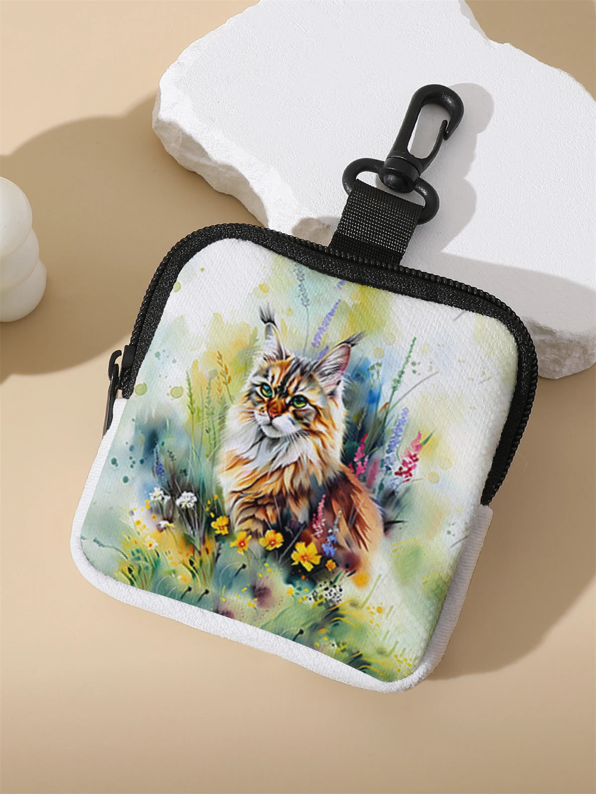 One cat patterned large capacity coin wallet, digital printed coin wallet, and storage bag are ideal choices for gifs
