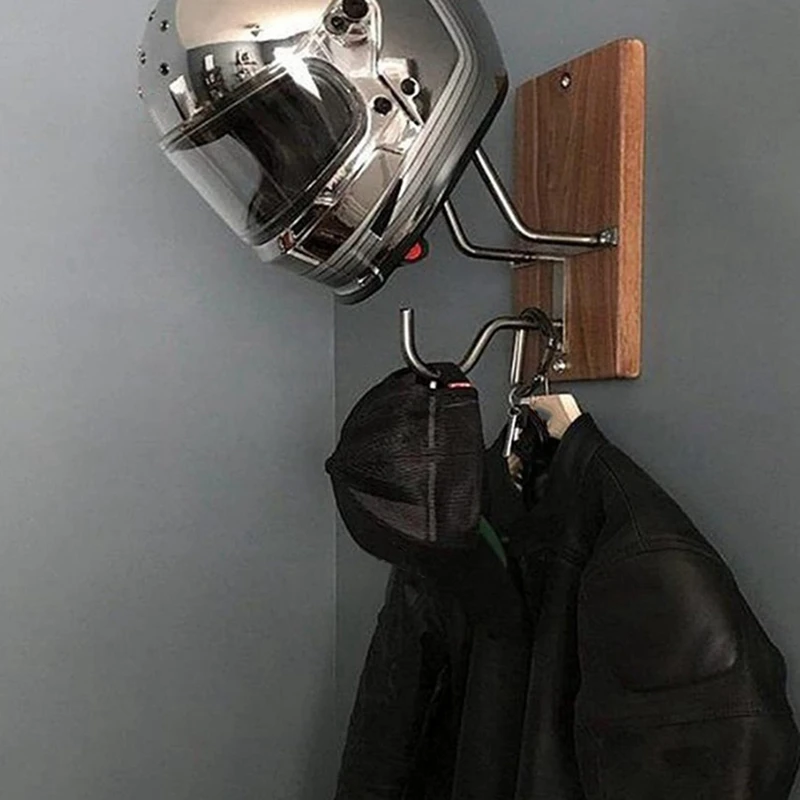 

1 шт. настенный держатель для мотоциклетного шлема, держатель для шлема, как показано на рисунке, металлический, деревянный крючок-вешалка для велосипедного шлема