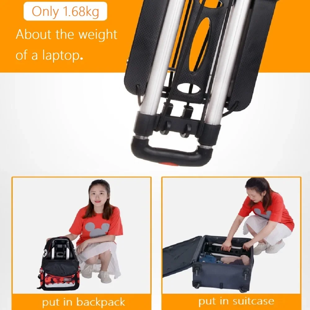 4 Wheel Trolley Heavy Duty Foldable Hand Sack Folding Truck Barrow Cart Portable Travel Luggage Shopping Cart Garden Tool