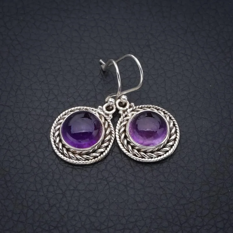 

StarGems Amethyst Handmade 925 Sterling Silver Earrings 1.25" F5601