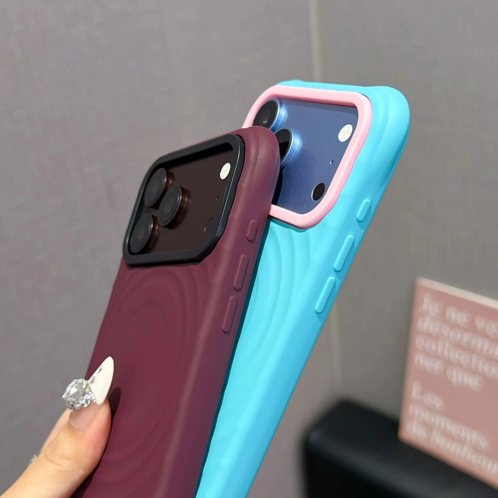 Bright Dopamine Water Ripple Shockproof Case with Matte Skin Finish